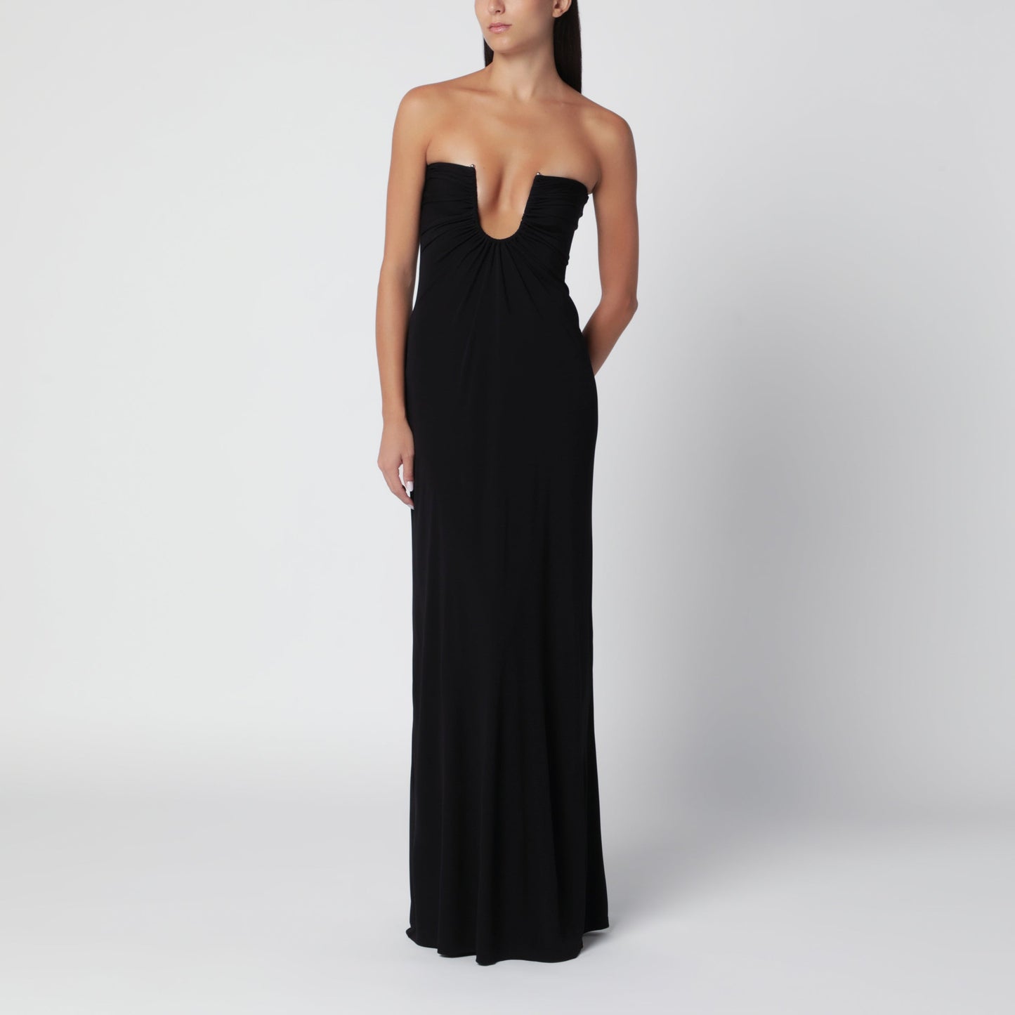 Christopher Esber Arced Palm Black Viscose Strapless Dress Women CHRISTOPHER ESBER