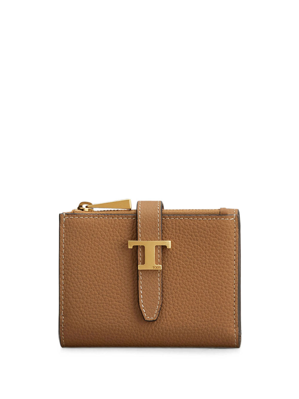 Tod's Women Tri-Fold Leather Wallet With Strap And Mini T Timeless Accessory TOD'S