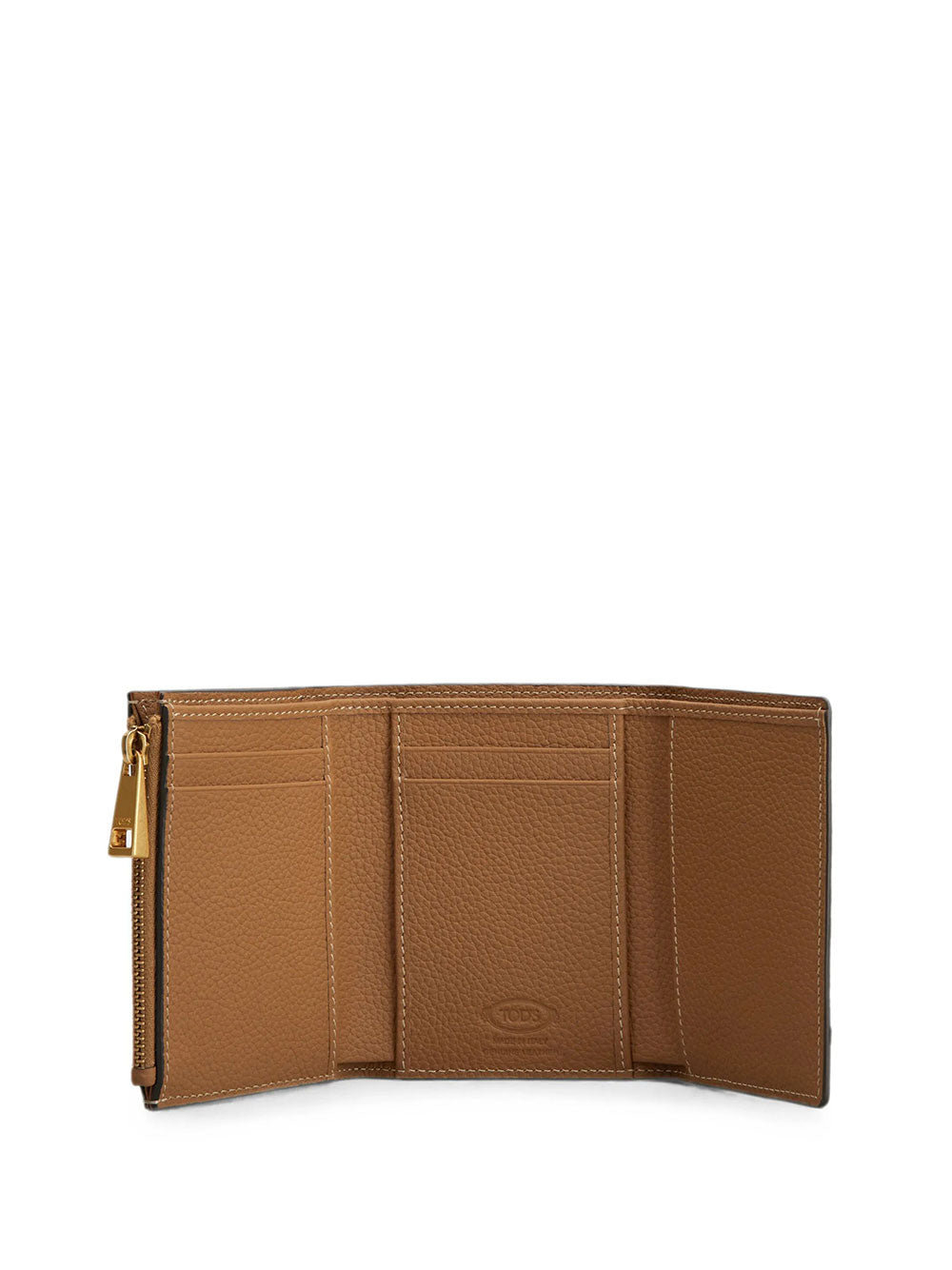 Tod's Women Tri-Fold Leather Wallet With Strap And Mini T Timeless Accessory TOD'S