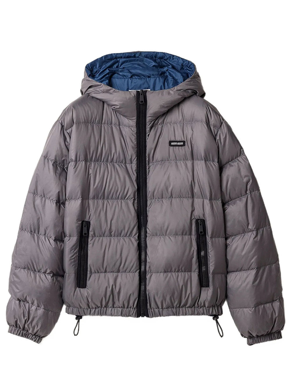 Miu Miu Women Light Pongé Down Hoodie Jacket MIU MIU