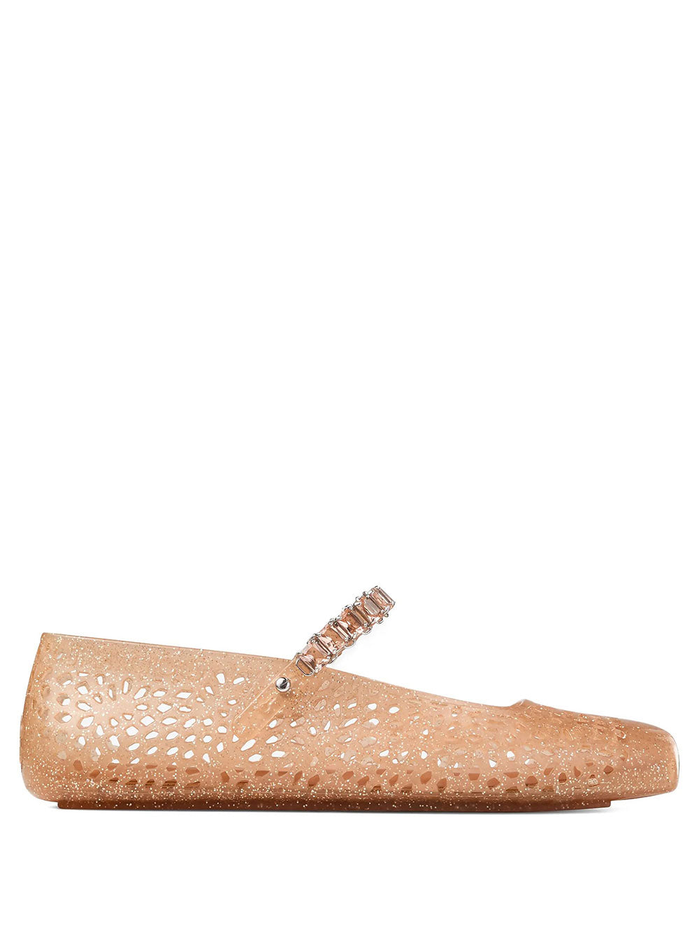 Jimmy Choo Women Clear Jelly Ballerina Flats With Crystal Embellishment JIMMY CHOO