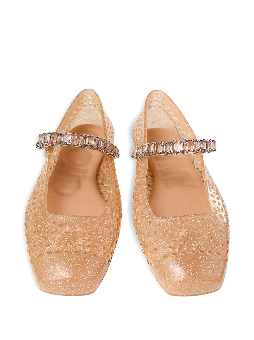 Jimmy Choo Women Clear Jelly Ballerina Flats With Crystal Embellishment JIMMY CHOO