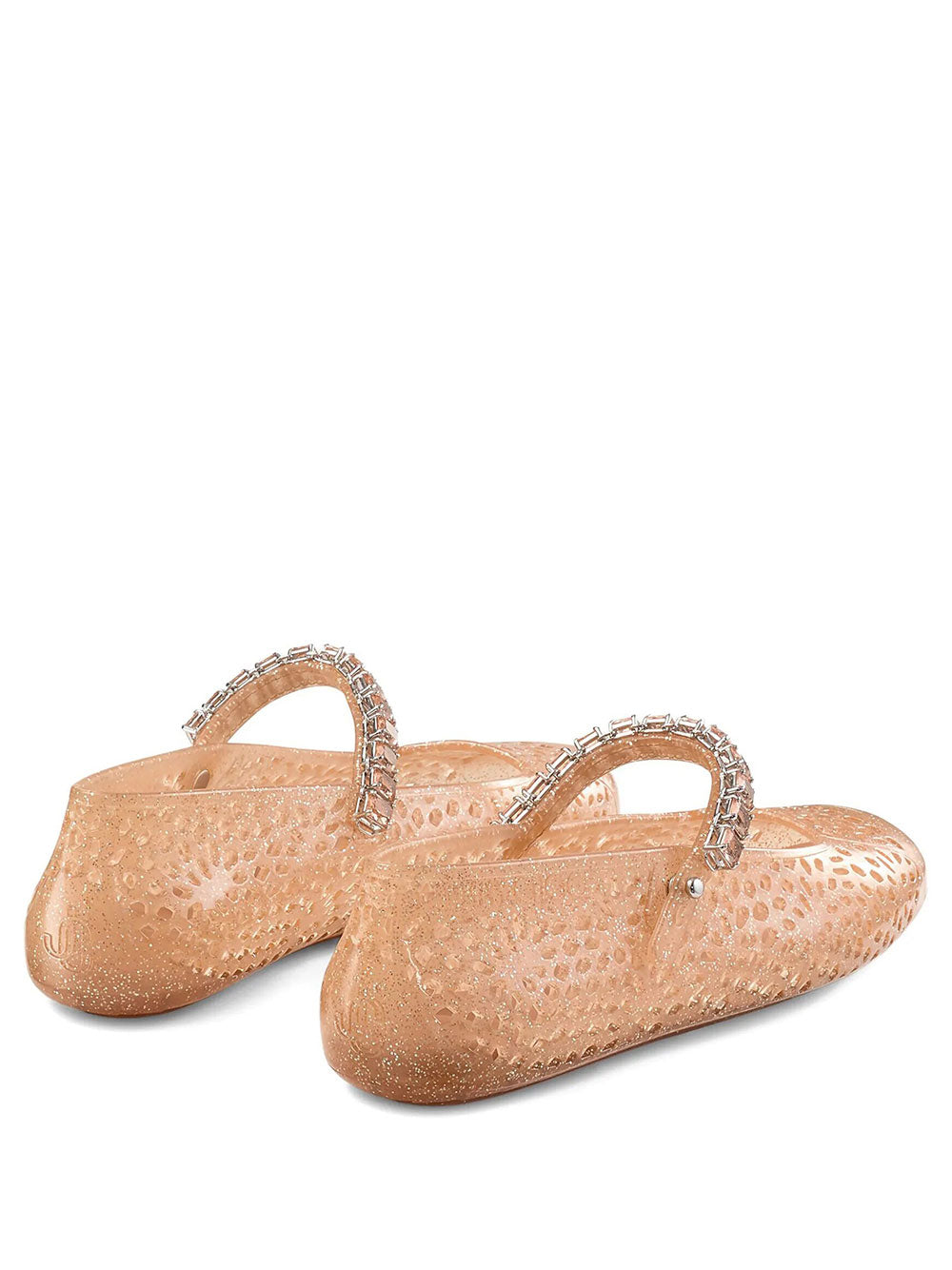 Jimmy Choo Women Clear Jelly Ballerina Flats With Crystal Embellishment JIMMY CHOO