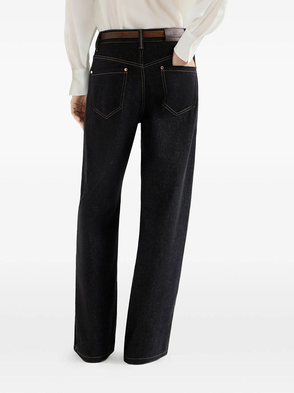 Brunello Cucinelli Women Pantalone Loose Barrel In Denim No Fade BRUNELLO CUCINELLI