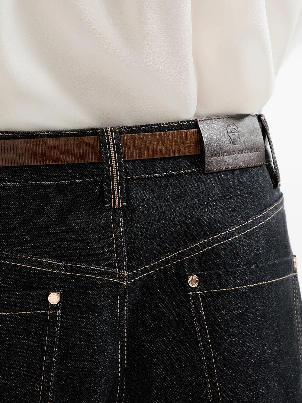 Brunello Cucinelli Women Pantalone Loose Barrel In Denim No Fade BRUNELLO CUCINELLI