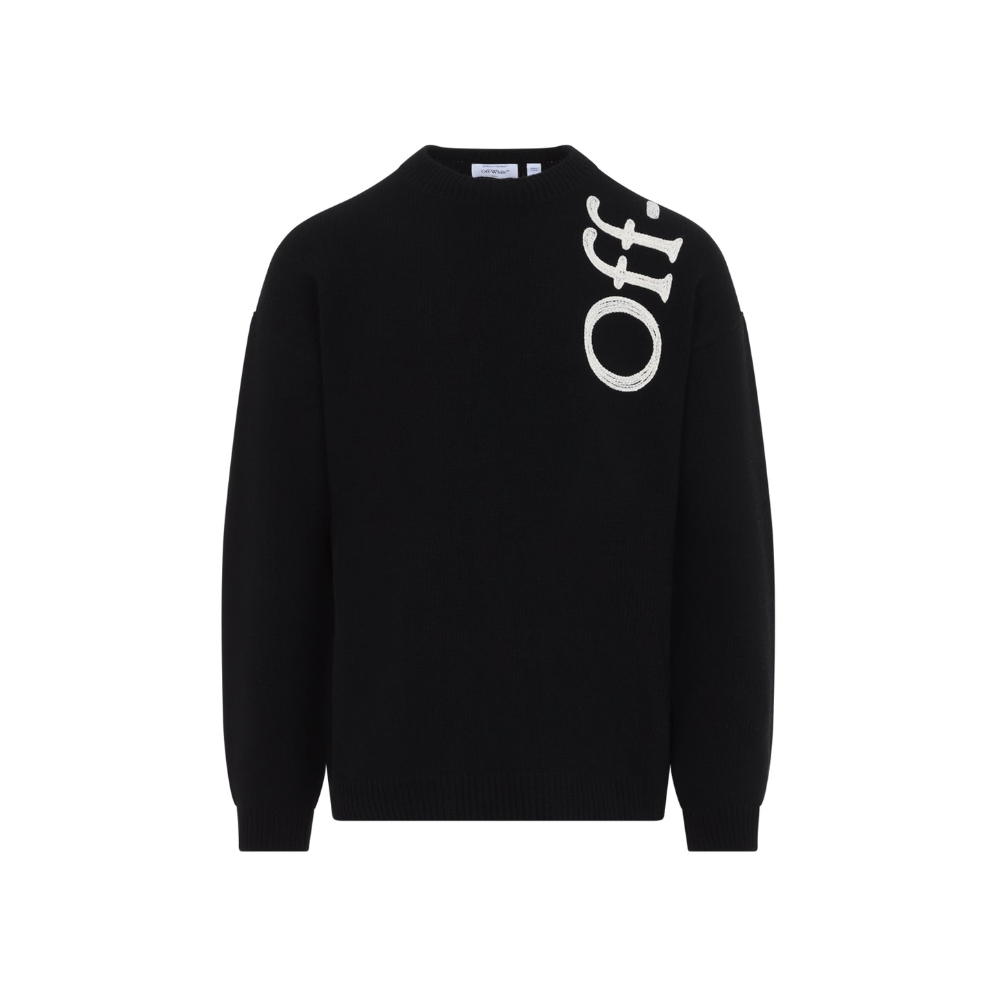 Off White Vertical Bookish Knit Crewneck Men OFF-WHITE