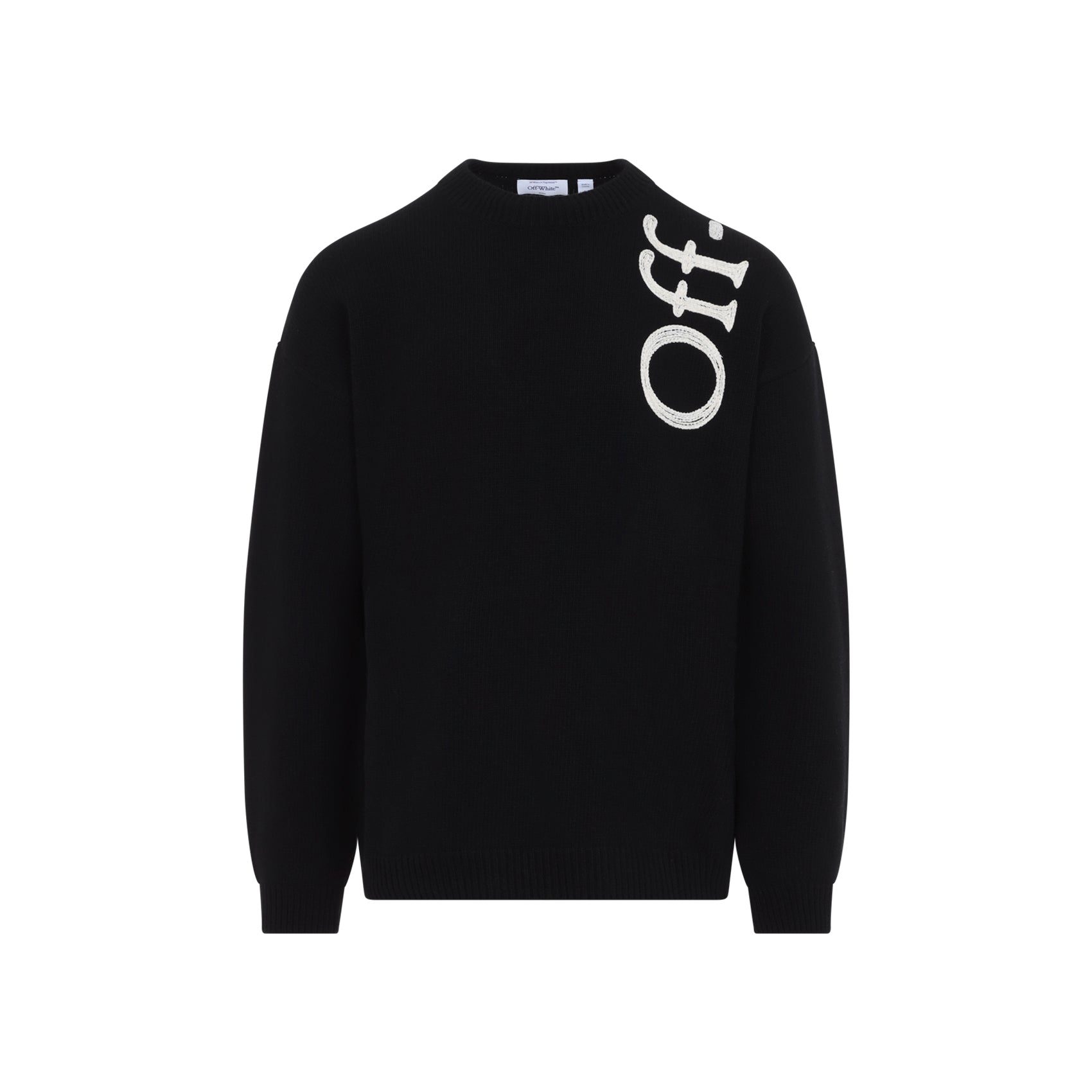 Off White Vertical Bookish Knit Crewneck Men OFF-WHITE