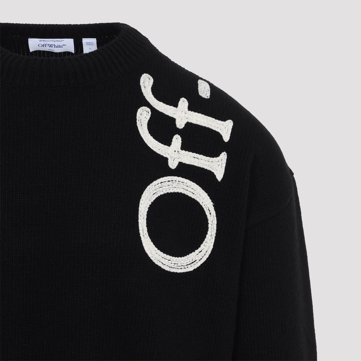 Off White Vertical Bookish Knit Crewneck Men OFF-WHITE