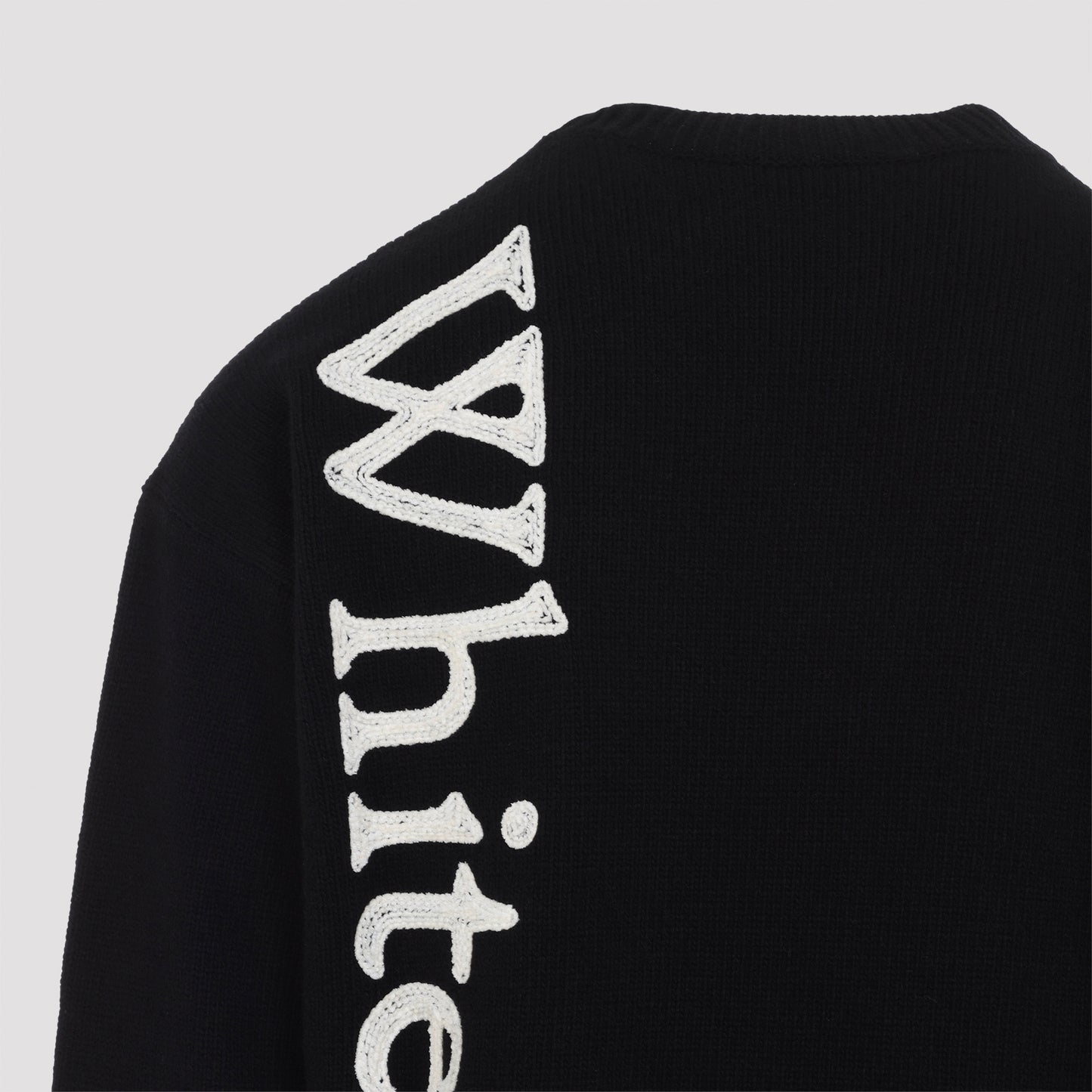 Off White Vertical Bookish Knit Crewneck Men OFF-WHITE