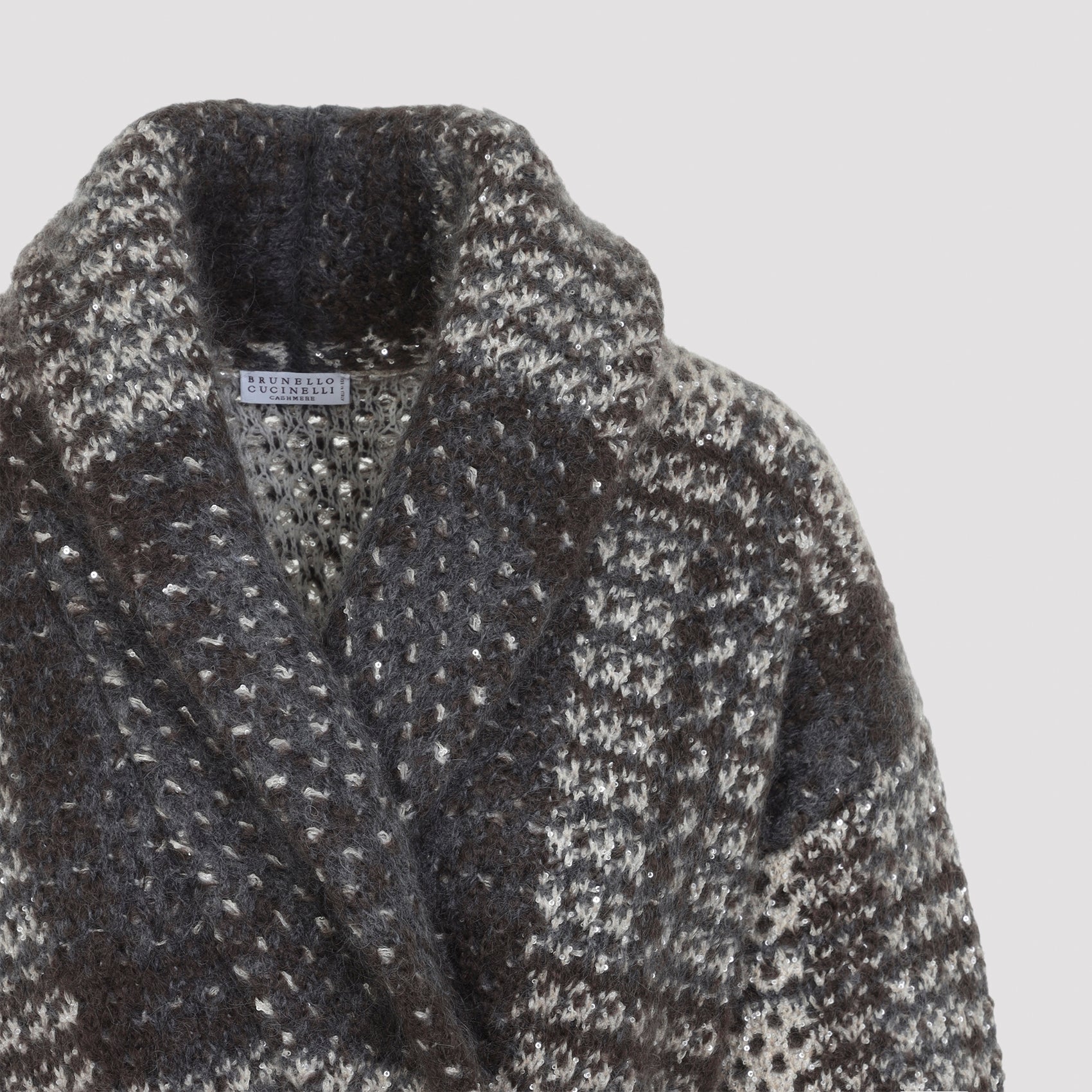 Brunello Cucinelli Macrocheck Cardigan Coat Women BRUNELLO CUCINELLI