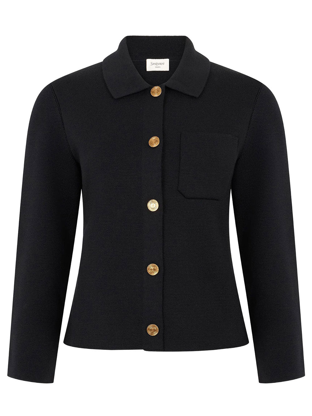 Saint Laurent Women Polo Cardigan In Wool SAINT LAURENT