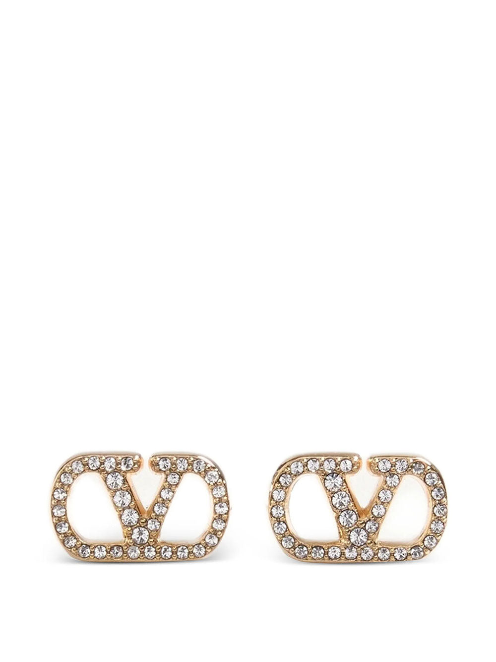 Valentino Garavani Women Orecchini Vlogo Signature In Metallo E Cristalli Swarovski® VALENTINO GARAVANI
