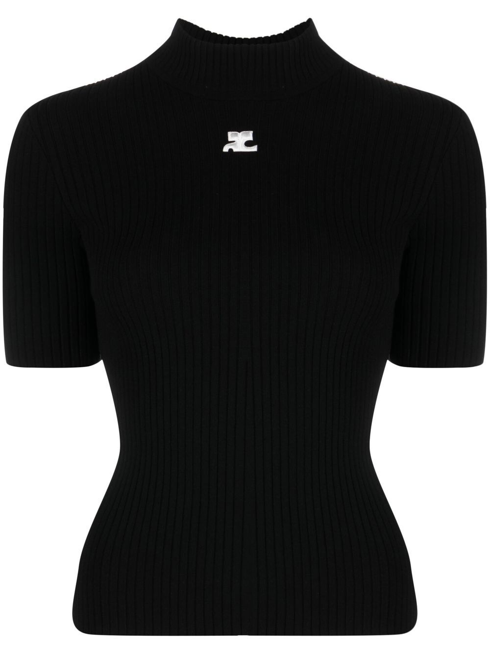 Courreges Women Reedition Short Sleeves Ribbed Knitted Sweater COURREGES