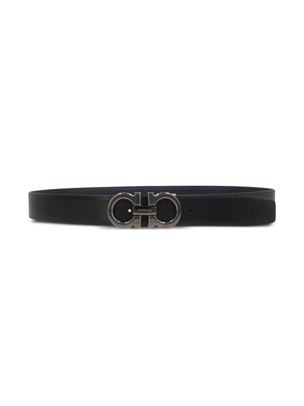 Ferragamo Men Semi-Matt Grained Leather Reversible Gancini Belt FERRAGAMO