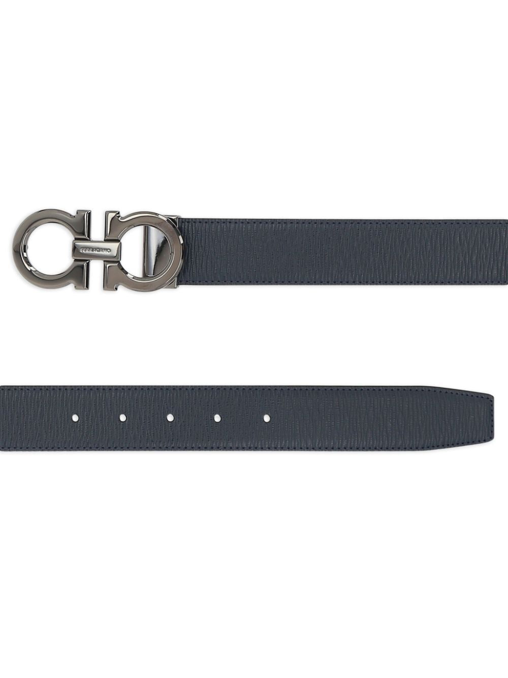 Ferragamo Men Semi-Matt Grained Leather Reversible Gancini Belt FERRAGAMO