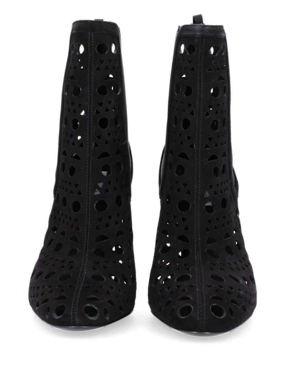 Alaïa Women Vienne Perforated Suede Ankle Boots ALAIA