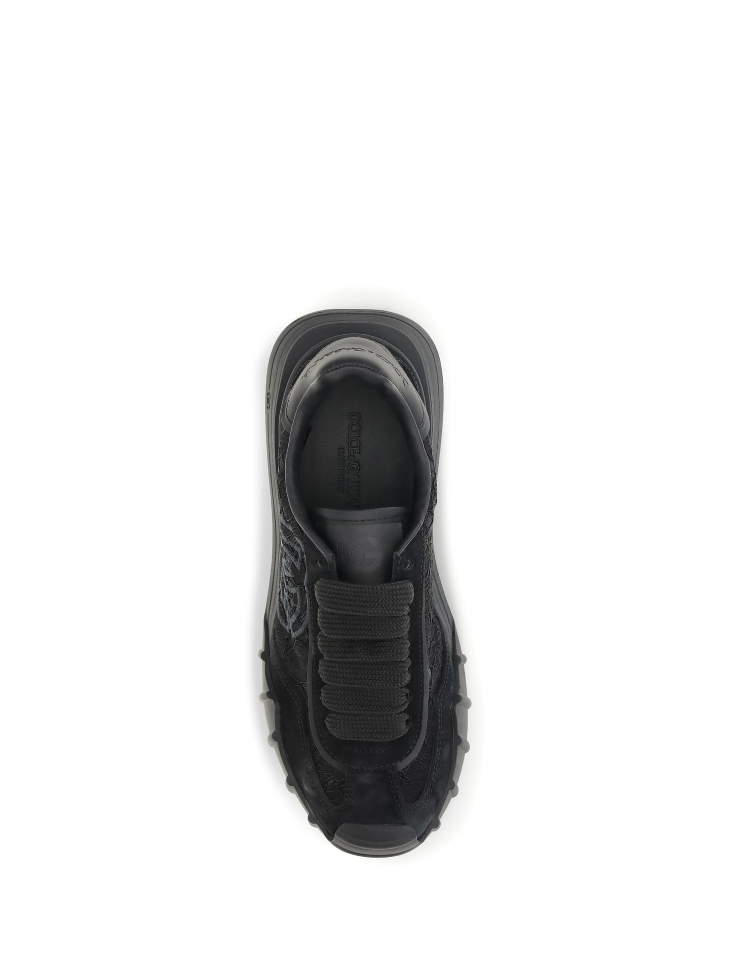 Dolce & Gabbana Women Leather And Lace Sneakers DOLCE & GABBANA