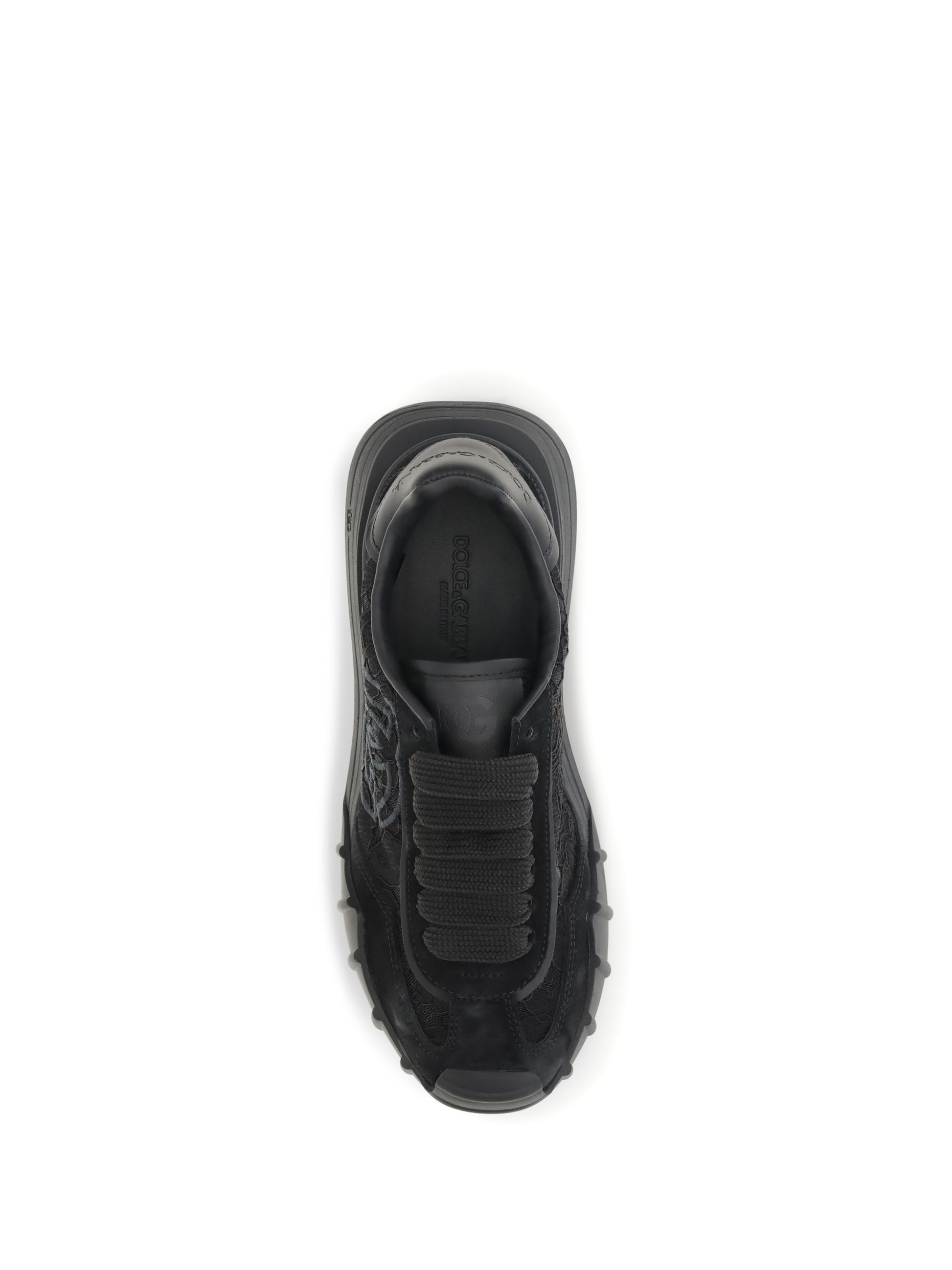 Dolce & Gabbana Women Leather And Lace Sneakers DOLCE & GABBANA