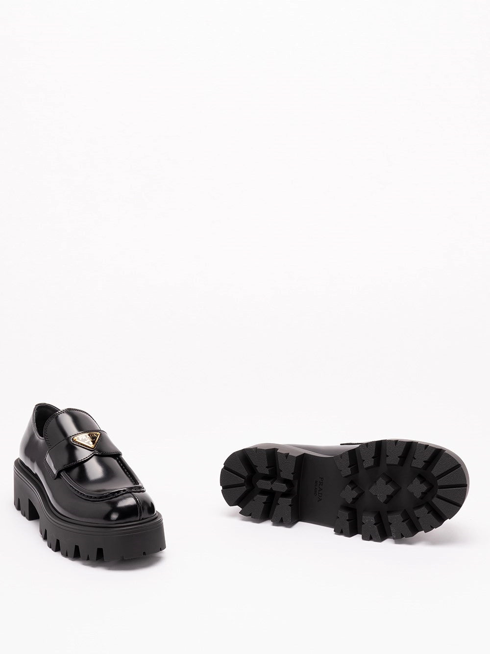 Prada Women Brushed Leather Loafers PRADA