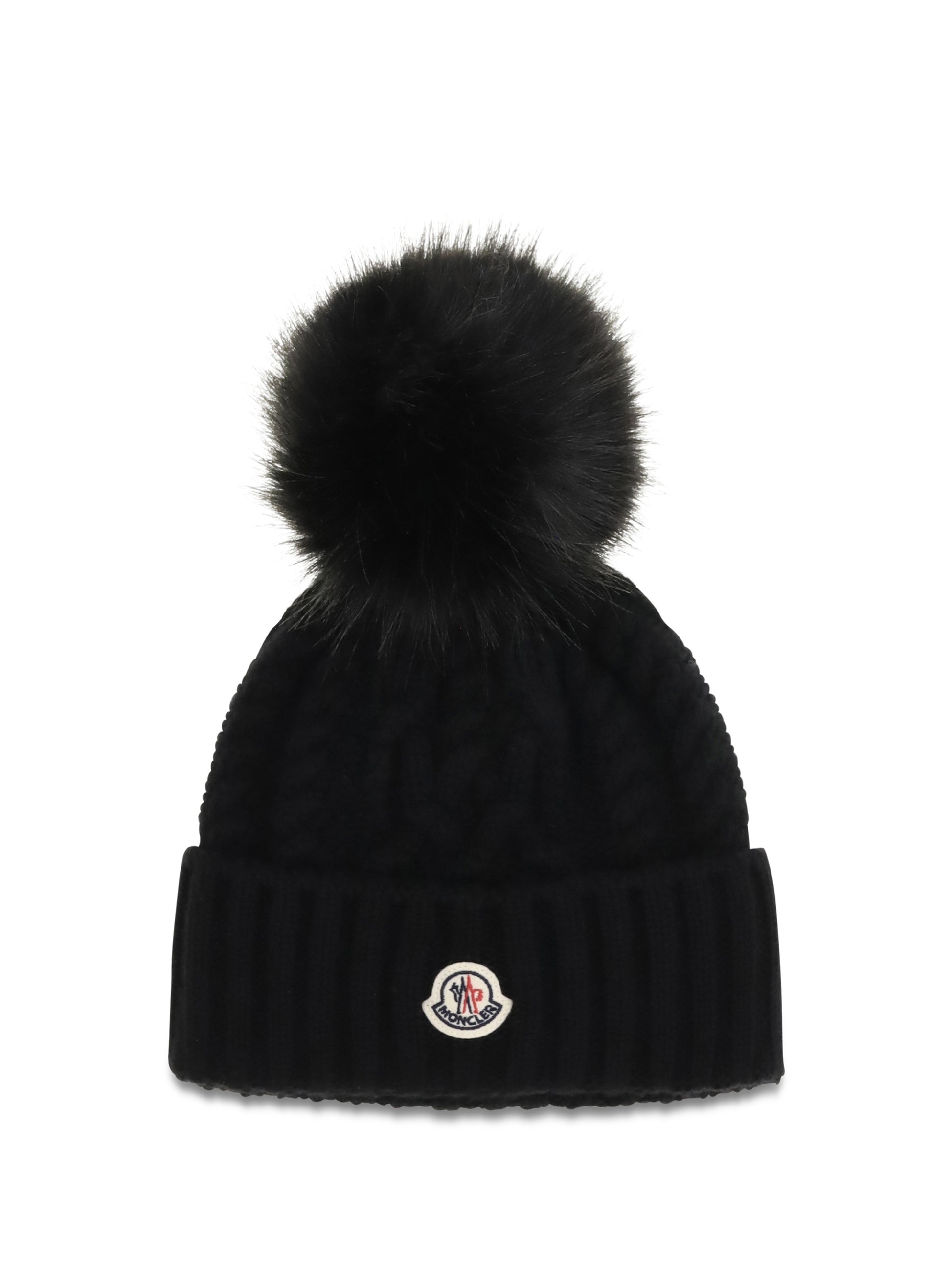 Moncler Women Wool And Cashmere Beanie With Pom-Pom MONCLER