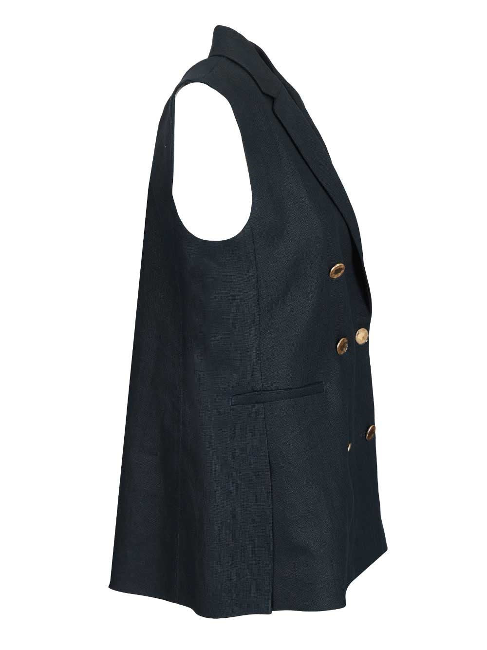 'S Max Mara Women Double-Breasted Vest S MAX MARA