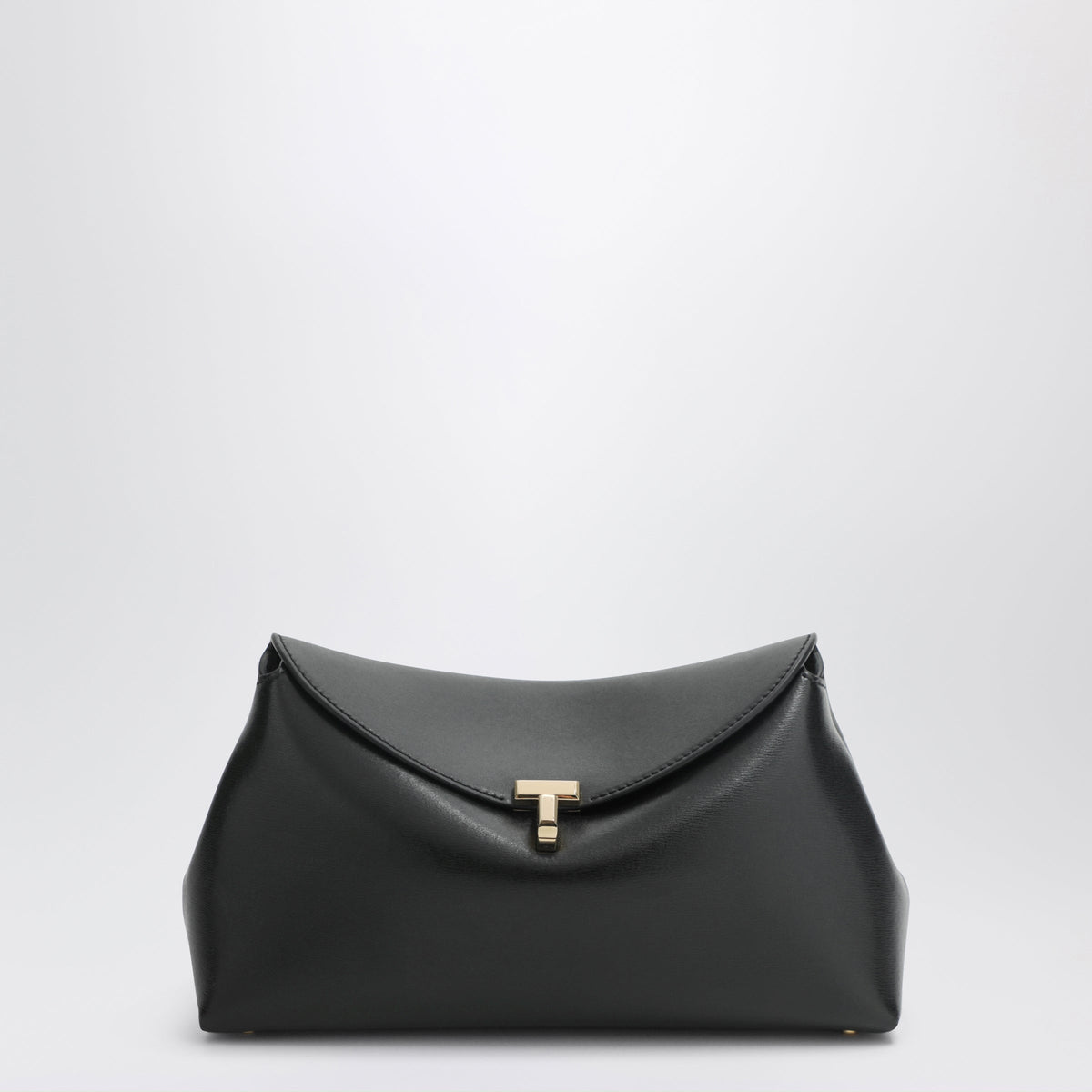 Toteme Black Leather T-Lock Clutch Bag Women TOTEME