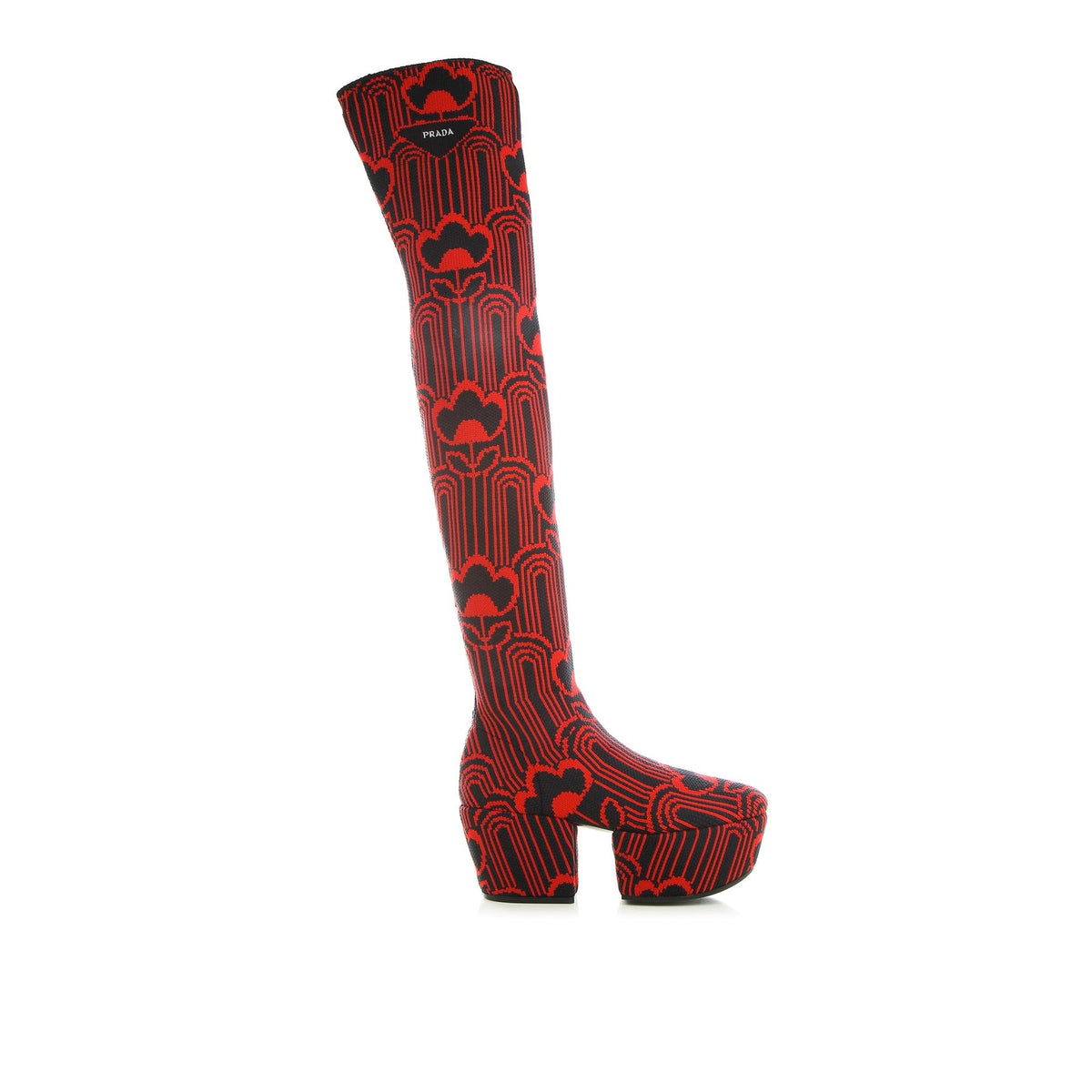 Prada Jaquard Embroidered Boots Women PRADA