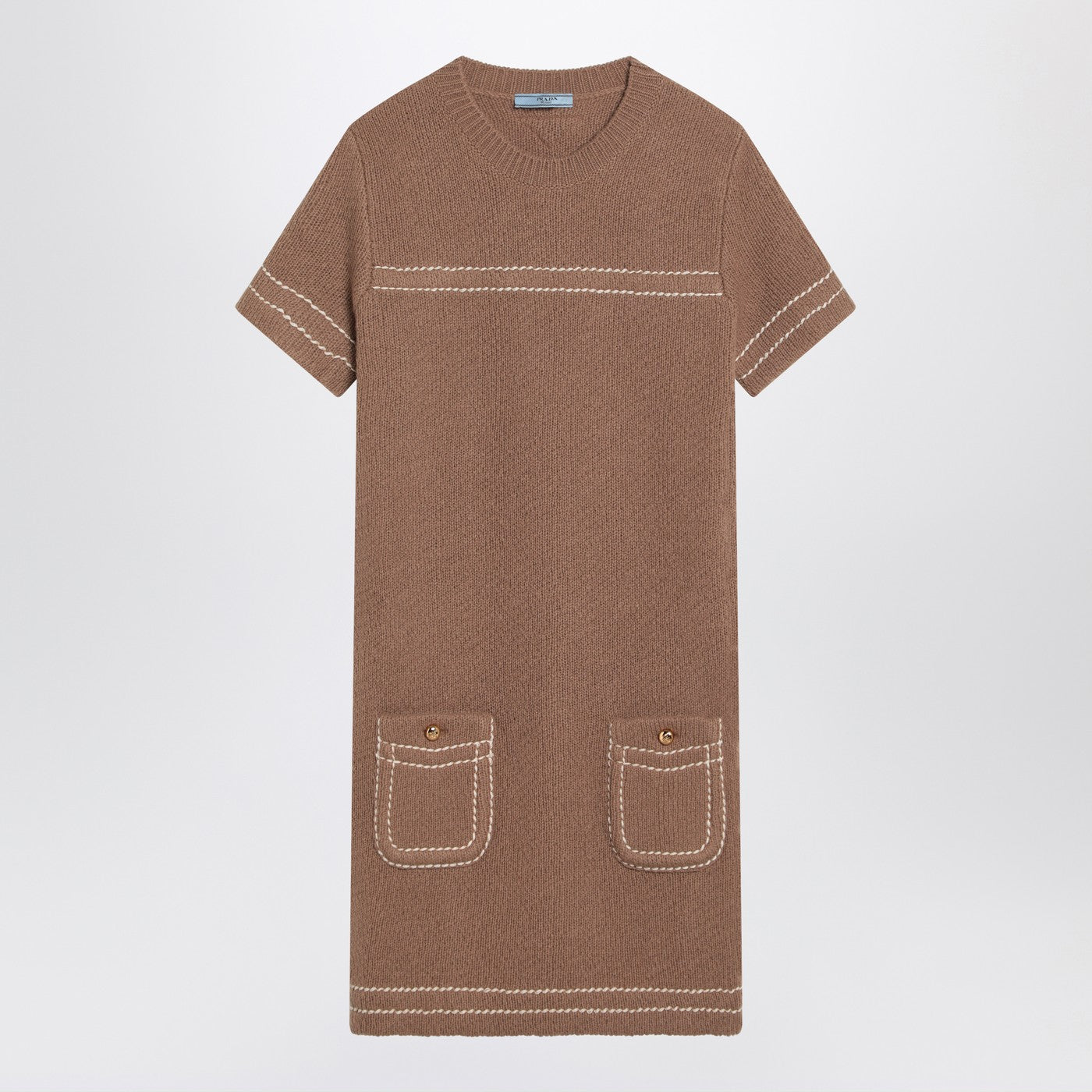 Prada Camel-Coloured Cashmere Short Dress Women PRADA