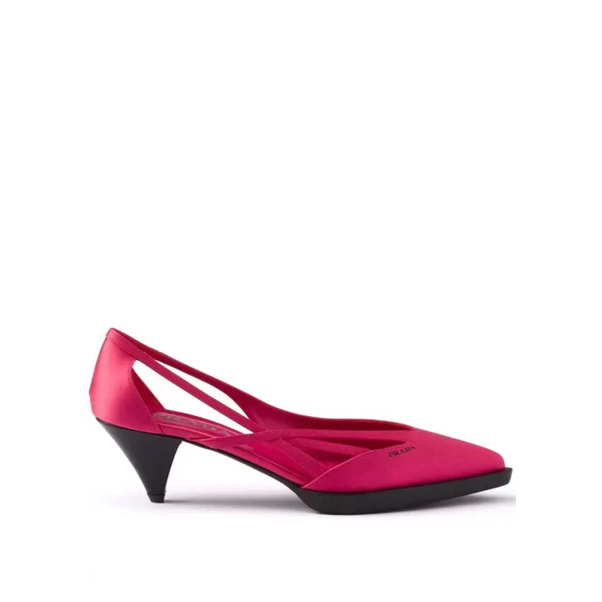 Prada 55Mm Satin Cut-Out Pumps Women PRADA