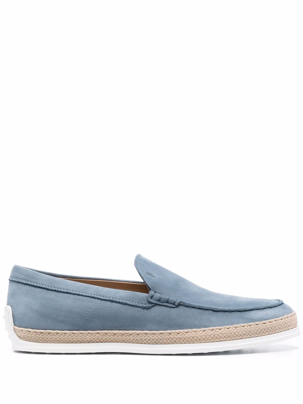 Tod's Men Slip-Ons Nubuck Loafers With Raffia Weaving TOD'S