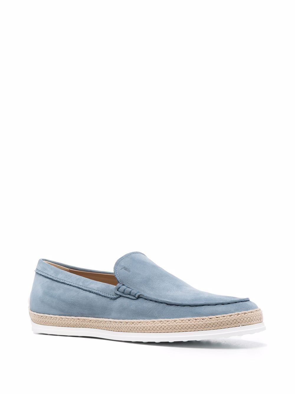 Tod's Men Slip-Ons Nubuck Loafers With Raffia Weaving TOD'S