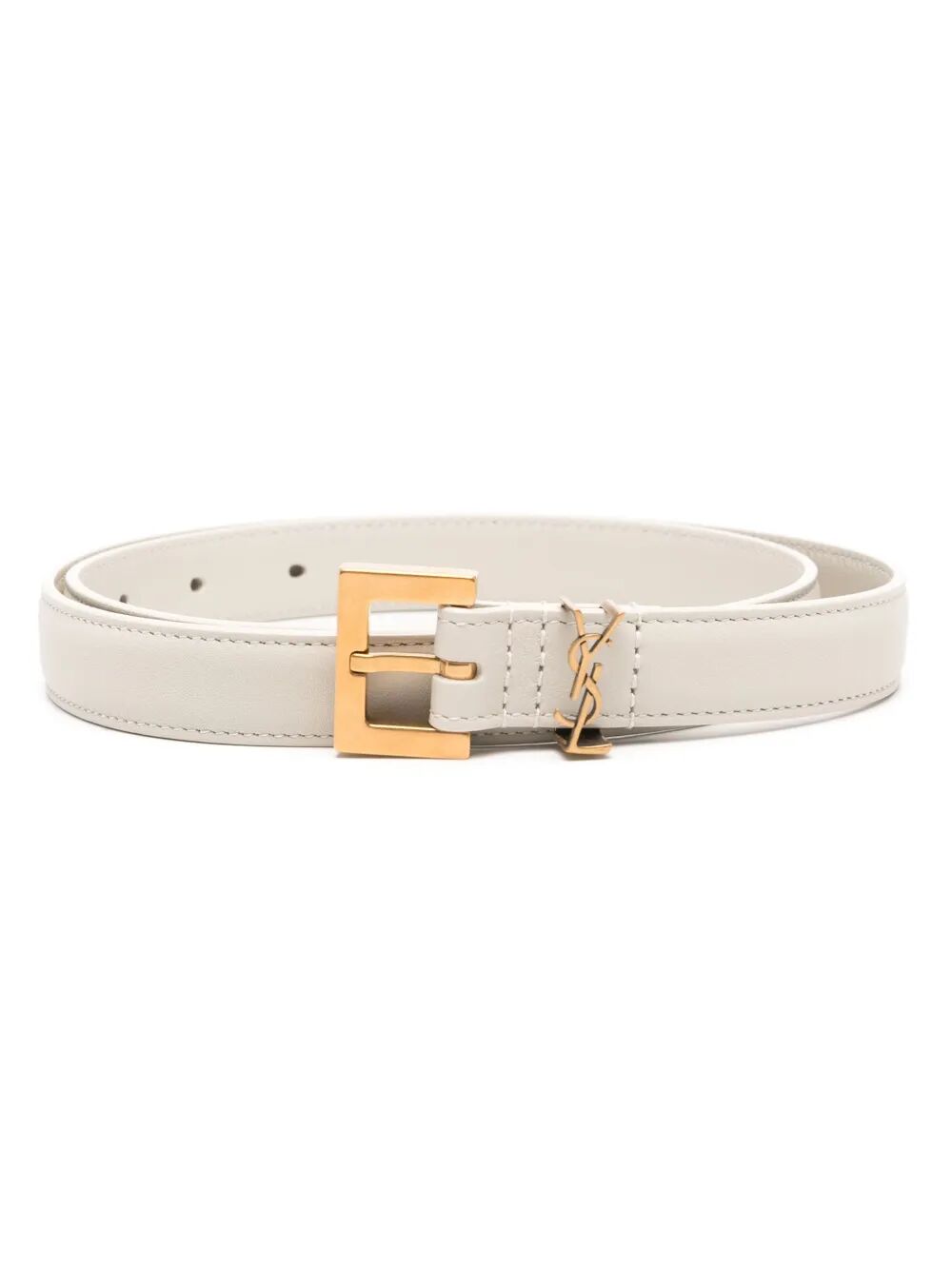 Saint Laurent Women Cassandre Thin Belt With Square Buckle In Box Leather SAINT LAURENT