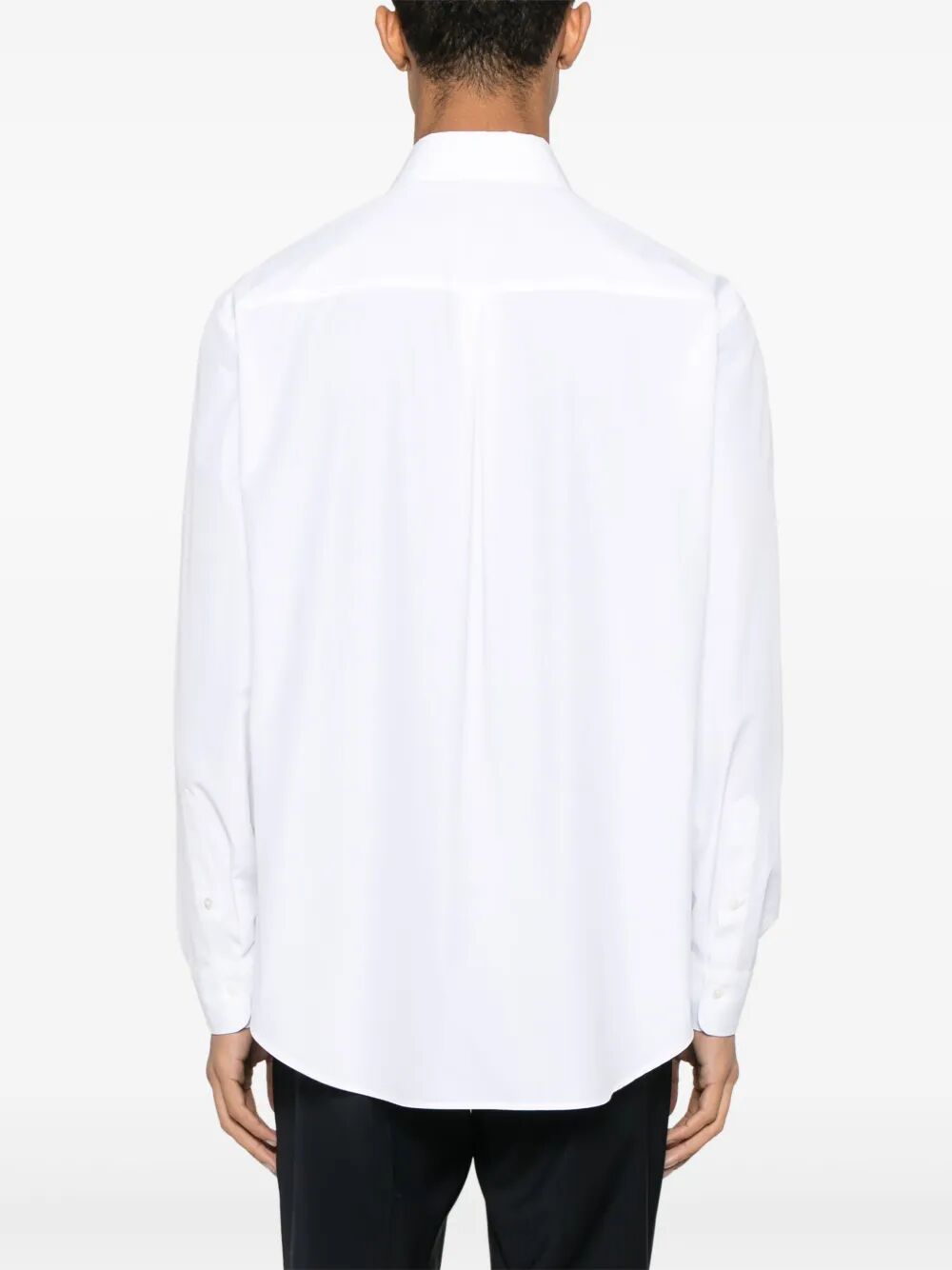 Fendi Men Topstitched Fendi Roma Lettering Cotton Shirt FENDI