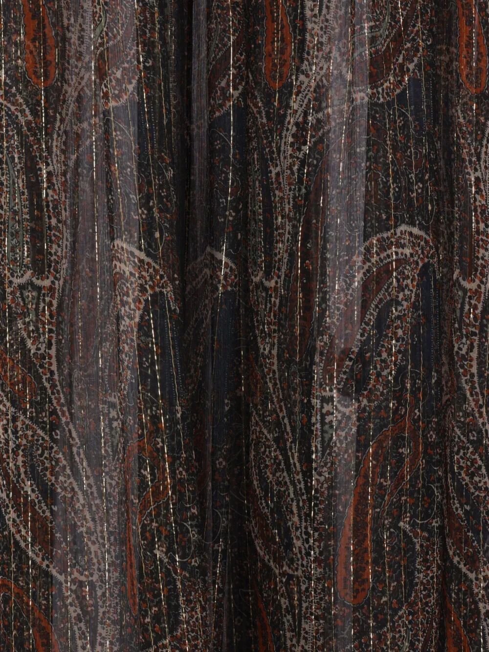 Saint Laurent Women Semi-Sheer Lavallière Maxi Dress In Lurex Paisley SAINT LAURENT