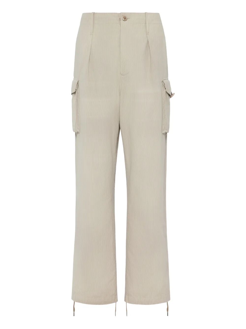 Maison Margiela Men Cotton-Blend Pinstripe Pattern Cargo Trousers MAISON MARGIELA