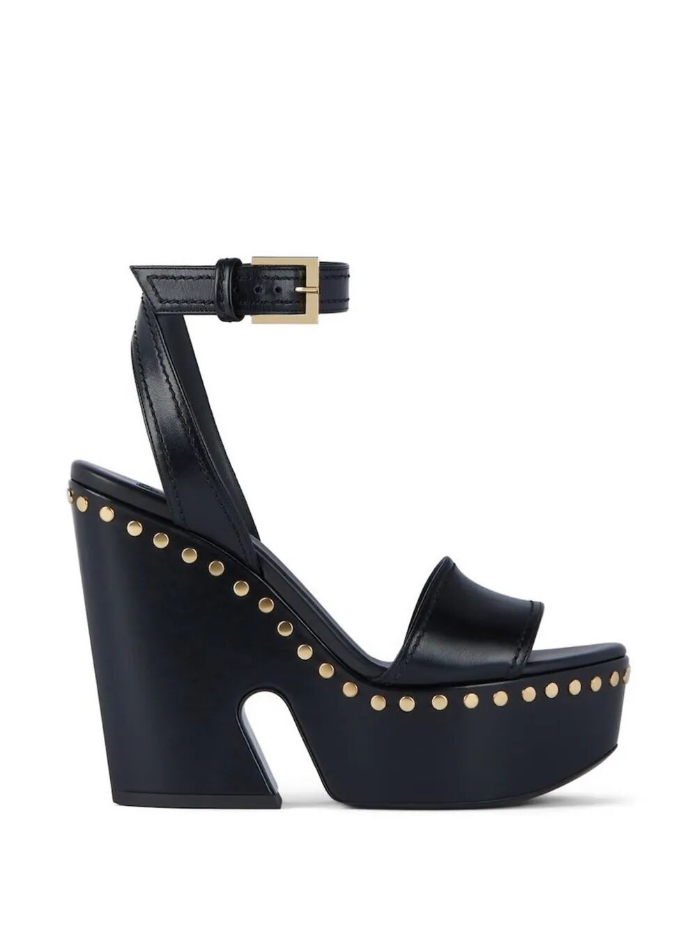 Givenchy Women Clog Leather Platform Sandals With Studs Detail GIVENCHY