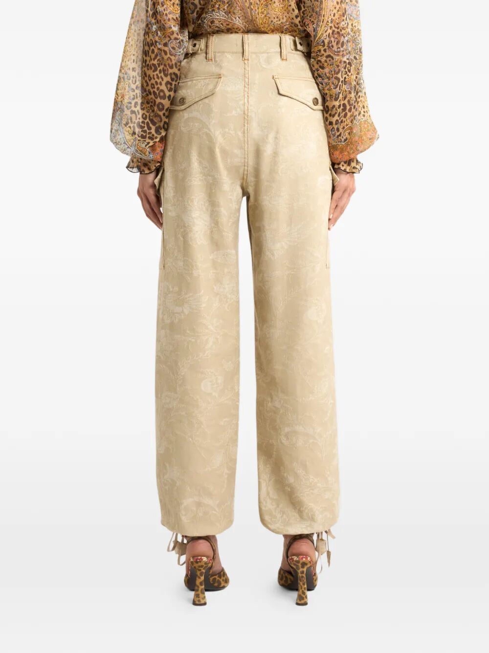 Etro Women Floral Jacquard Canvas Cargo Trousers ETRO