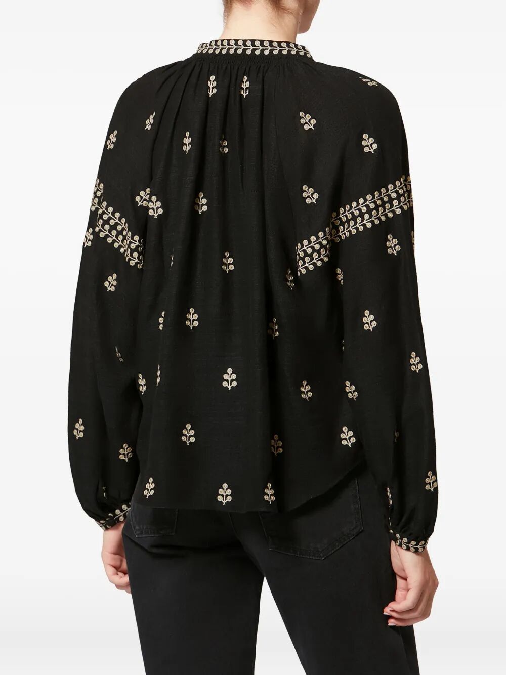 Isabel Marant Women Rodis Embroidered Tussar Silk Blouse ISABEL MARANT
