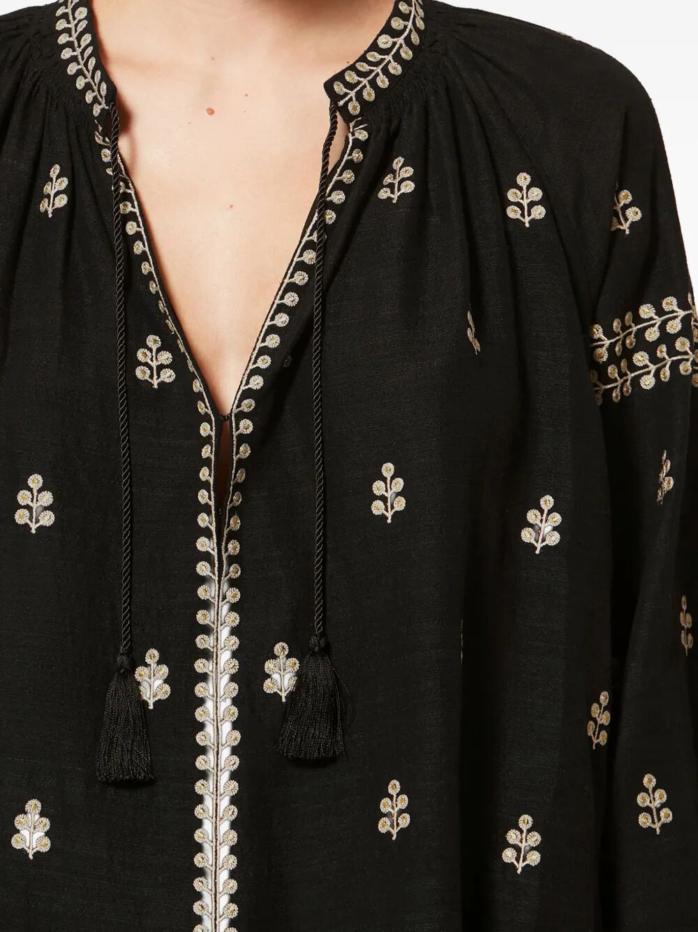 Isabel Marant Women Rodis Embroidered Tussar Silk Blouse ISABEL MARANT