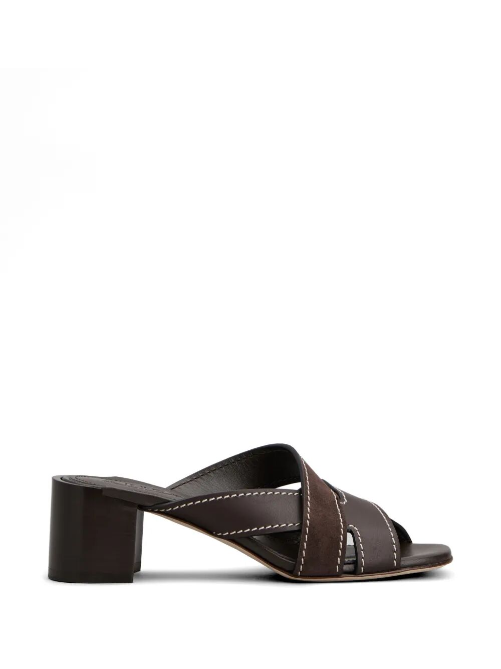Tod's Women T-Shaped Band Crossing Smooth Leather And Suede Sandals TOD'S