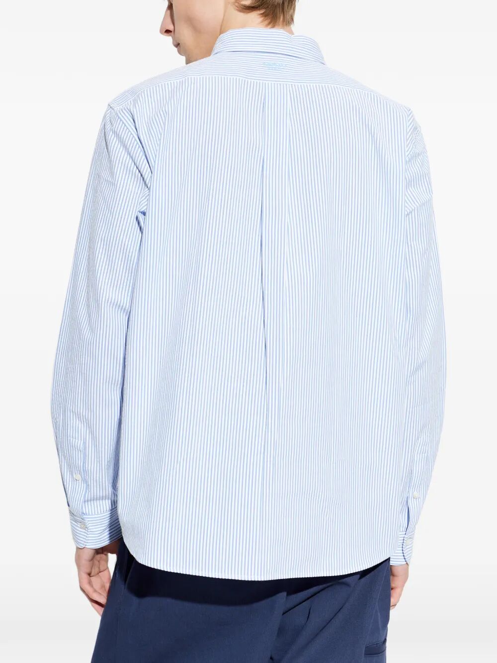 Kenzo Men `Boke Flower` Embroidered Casual Shirt In Seersucker Cotton KENZO