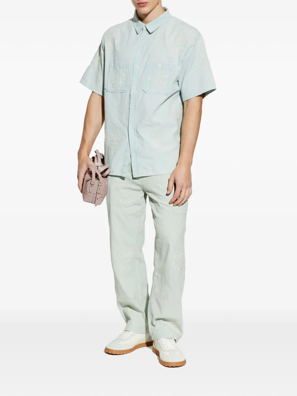 Kenzo Men `Kenzo Cartoon` Embroidered Short Sleeve Shirt KENZO