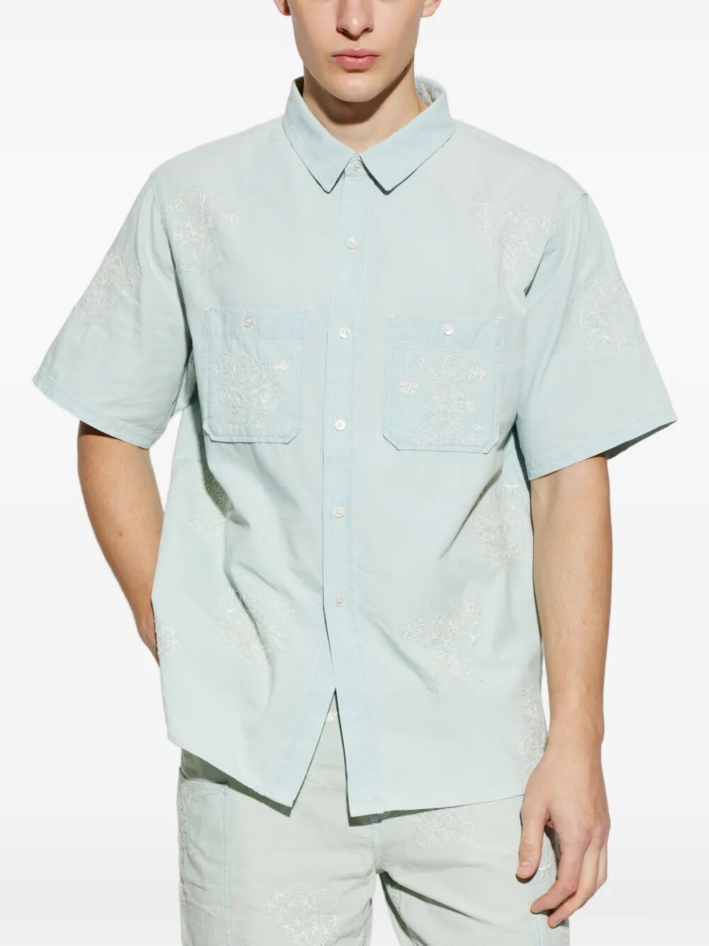 Kenzo Men `Kenzo Cartoon` Embroidered Short Sleeve Shirt KENZO