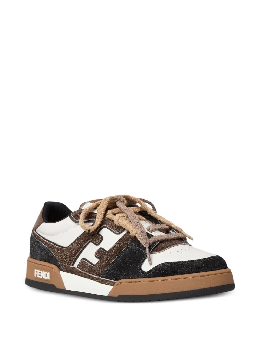 Fendi Men Fendi Match Leather And Suede Sneakers FENDI