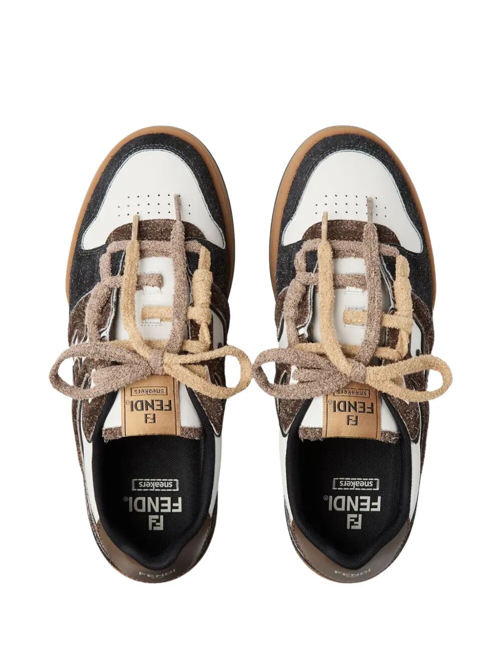 Fendi Men Fendi Match Leather And Suede Sneakers FENDI