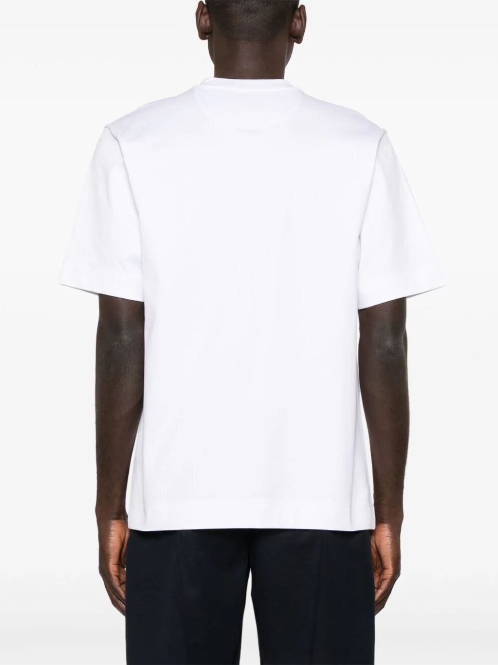 Fendi Men Cotton T-Shirt With Metal Ff Appliqué FENDI