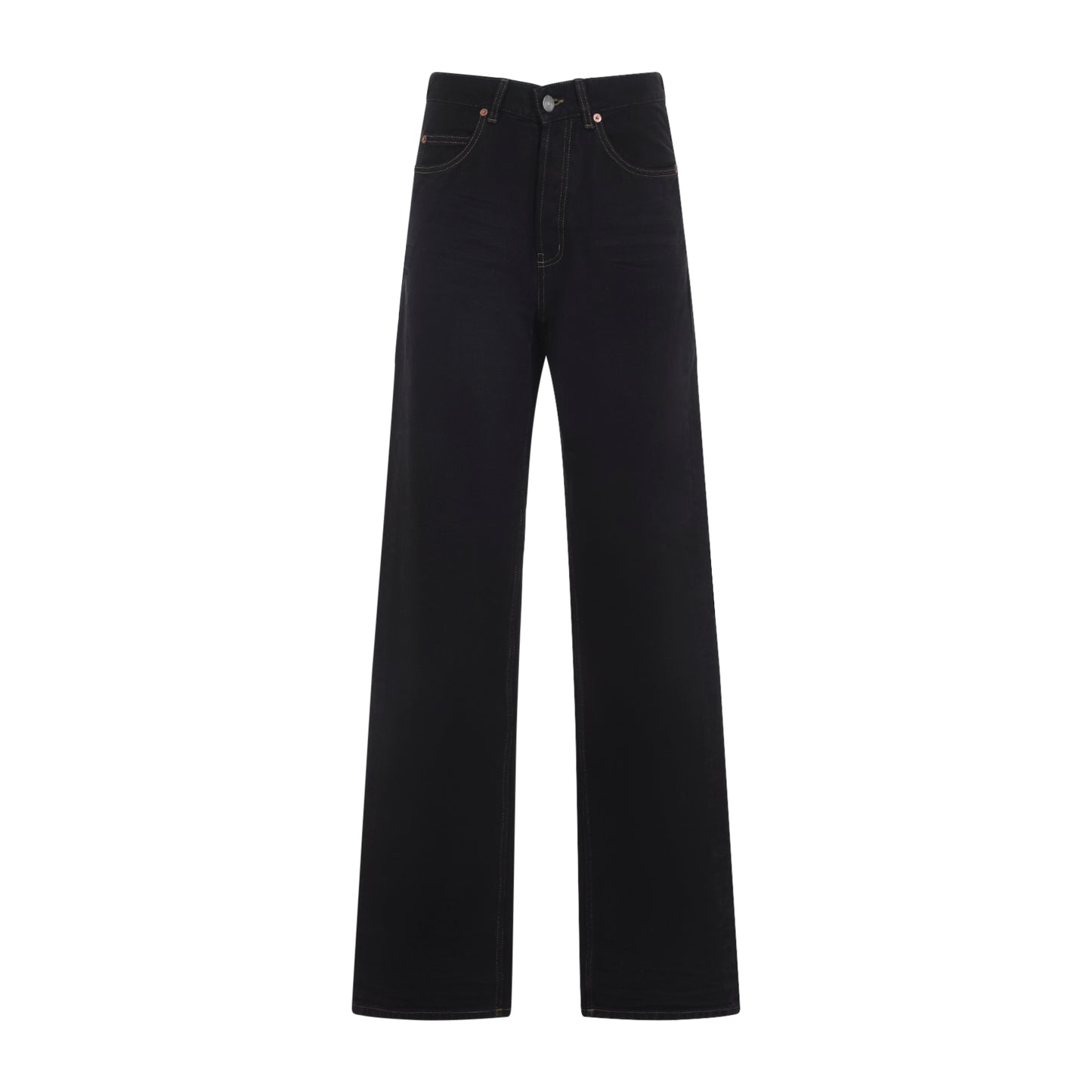 Saint Laurent V-Waist Long Baggy Jeans Women SAINT LAURENT