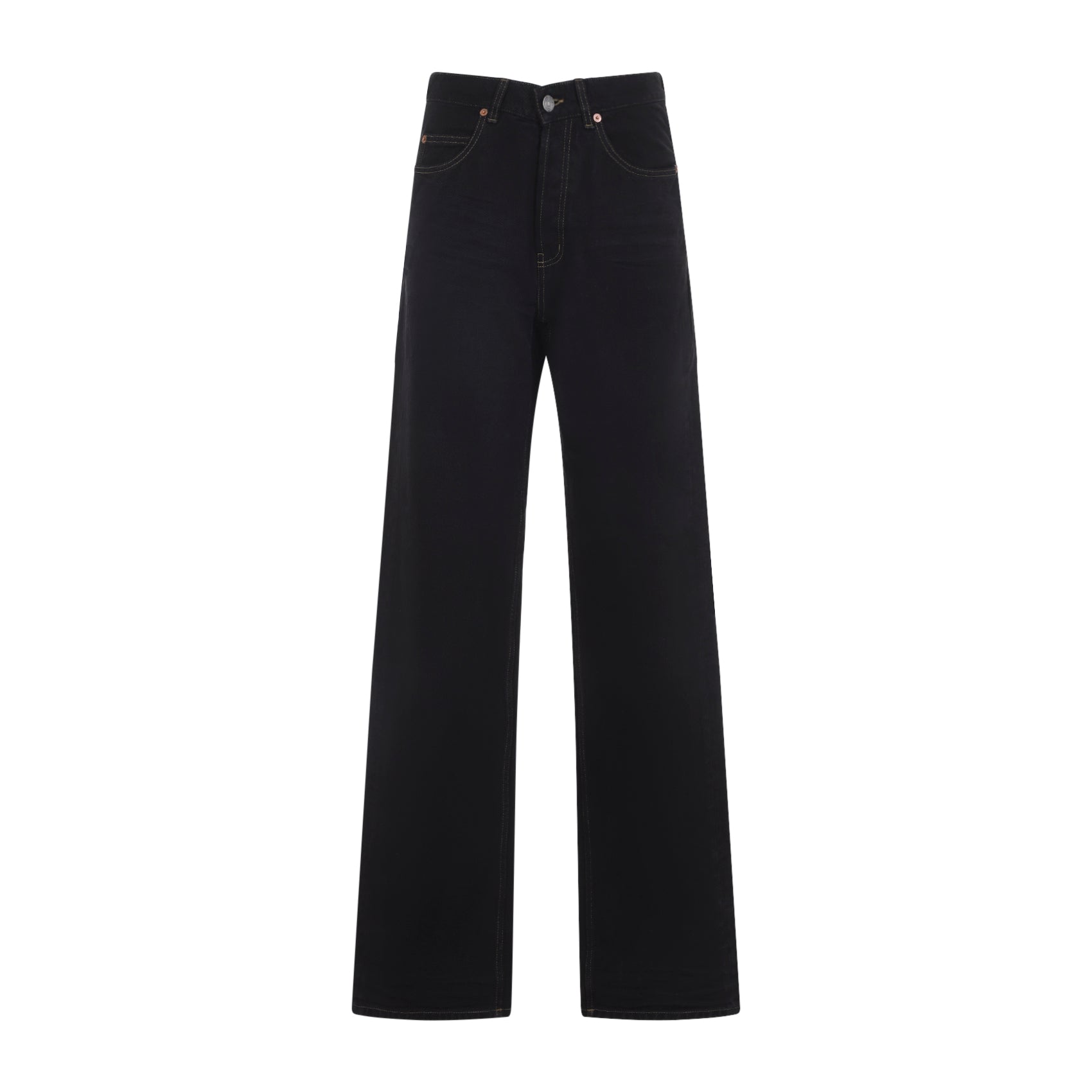 Saint Laurent V-Waist Long Baggy Jeans Women SAINT LAURENT