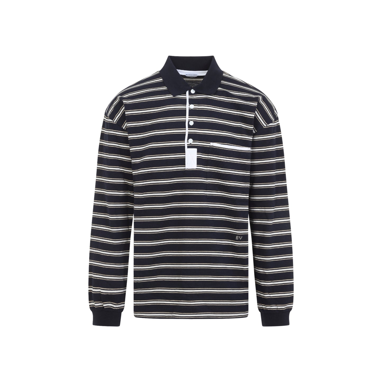 Bottega Veneta Stripes Piquet Polo Men BOTTEGA VENETA