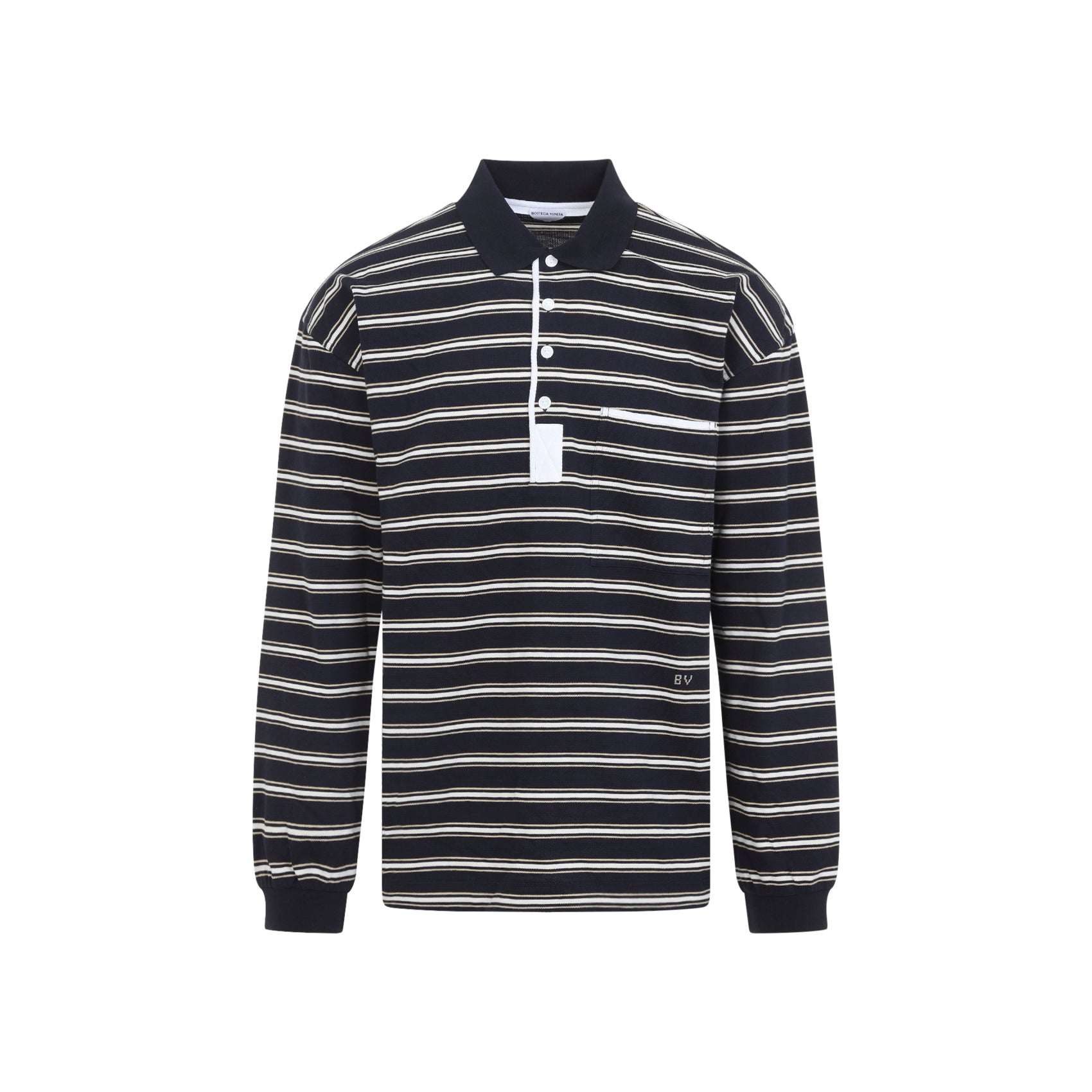 Bottega Veneta Stripes Piquet Polo Men BOTTEGA VENETA